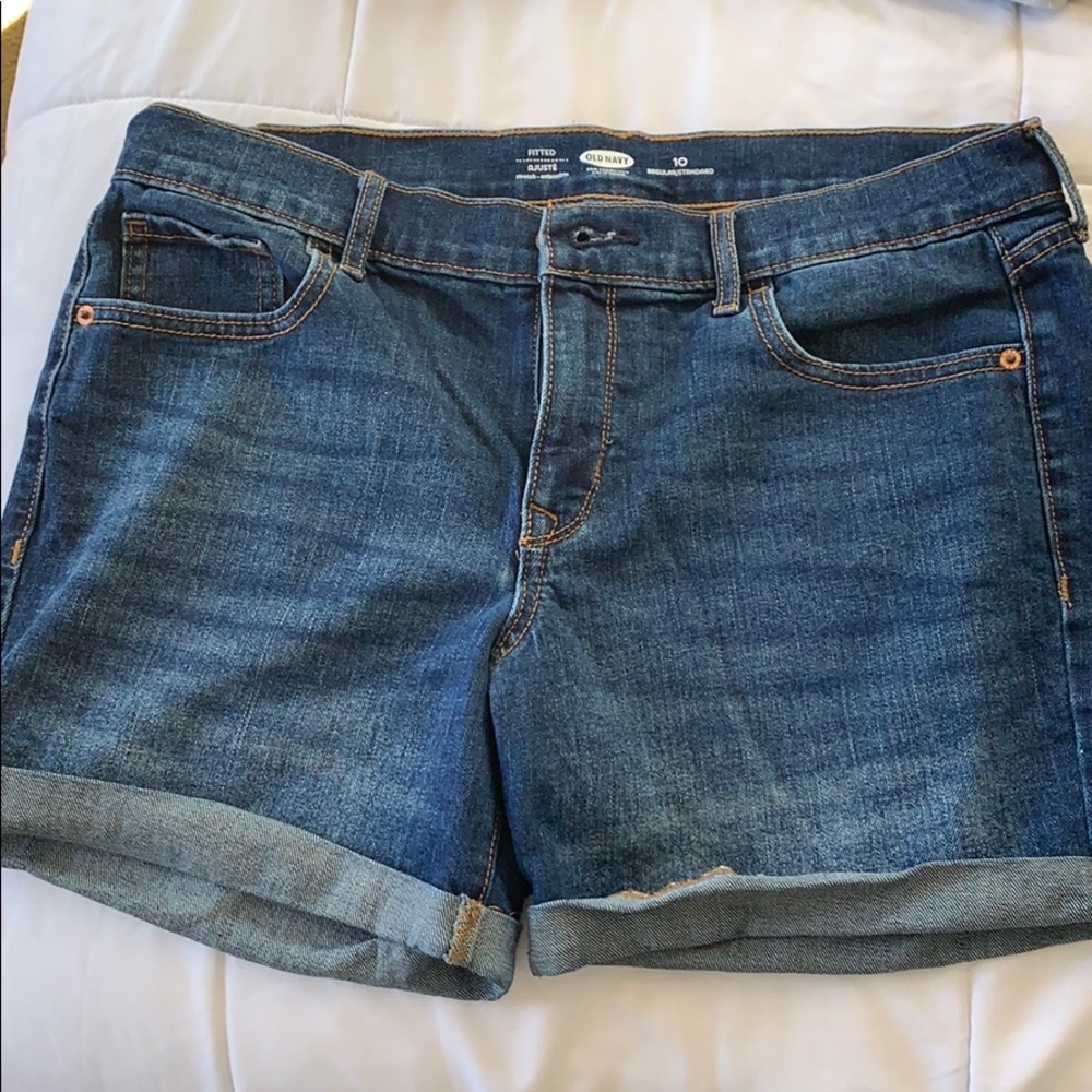 Blue Jean Midi Shorts